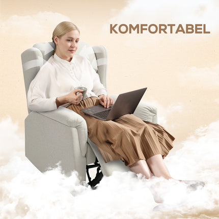Beiger Relaxsessel mit Taschenfederkern, 150 kg Tragkraft