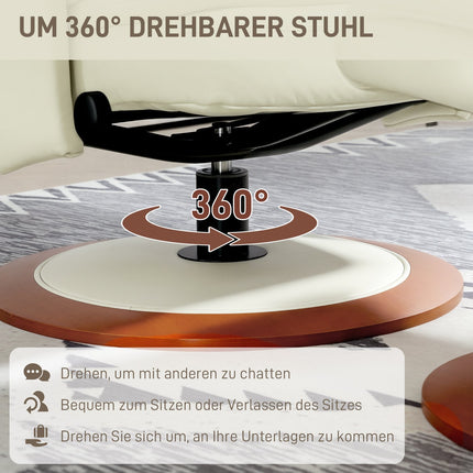 TV-Sessel mit Hocker in Kunstleder, neigbar, Tragkraft 150 kg