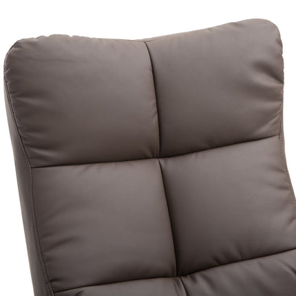 Sessel mit Ottoman, Stauraum und Drehfunktion, braunes PU