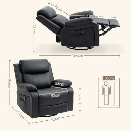 Massagesessel mit Schaukel- und 8-Punkt-Vibrationsfunktion