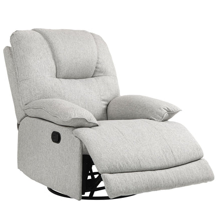Fauteuil de relaxation, fauteuil TV avec fonction inclinable, repose-pieds, fauteuil TV avec noyau à ressorts ensachés, aspect lin, fauteuil inclinable pour le salon, gris