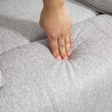 Fauteuil de relaxation, fauteuil TV avec fonction inclinable, repose-pieds, fauteuil TV avec noyau à ressorts ensachés, aspect lin, fauteuil inclinable pour le salon, gris