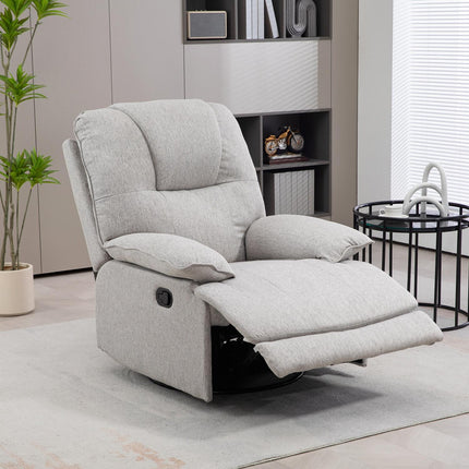 Fauteuil de relaxation, fauteuil TV avec fonction inclinable, repose-pieds, fauteuil TV avec noyau à ressorts ensachés, aspect lin, fauteuil inclinable pour le salon, gris
