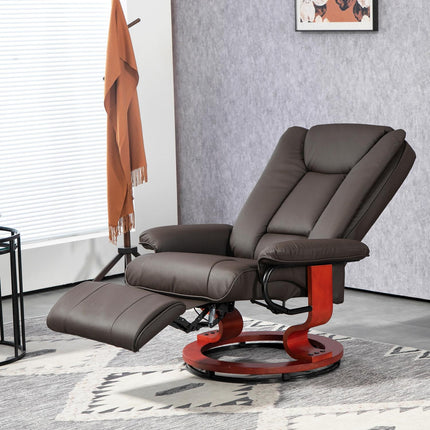 Liege-TV-Sessel aus Kunstleder, drehbar, Braun, 150 kg Tragkraft
