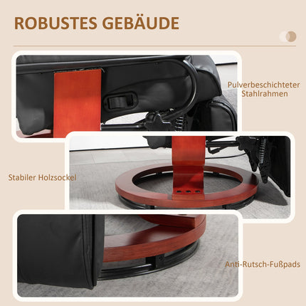 Liege-TV-Sessel aus Kunstleder, drehbar, Braun, 150 kg Tragkraft