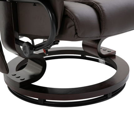 Massagesessel mit Hocker, Kunstleder, braun