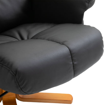 Fauteuil de relaxation, fauteuil de massage avec repose-pieds, fauteuil TV, inclinaison 145°, 10 points de vibration, simili cuir, noir