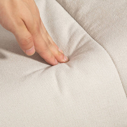 Cremeweißer Relaxsessel mit Ottoman, drehbar und mit Stauraum