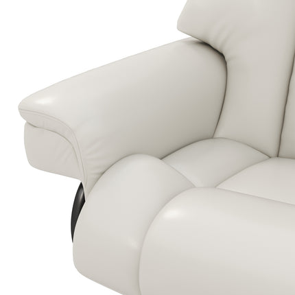 Fauteuil de relaxation avec repose-pieds, fauteuil TV électrique avec fonction inclinable, fauteuil de massage pivotant avec télécommande, poche latérale, pour salon, simili cuir, blanc crème