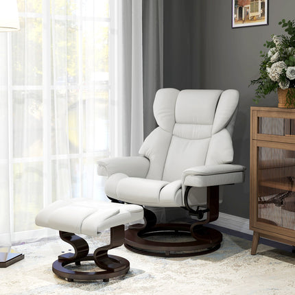 Fauteuil de relaxation avec repose-pieds, fauteuil TV électrique avec fonction inclinable, fauteuil de massage pivotant avec télécommande, poche latérale, pour salon, simili cuir, blanc crème