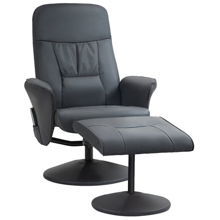 Elektrischer Massagesessel, Kunstleder, Dunkelgrau