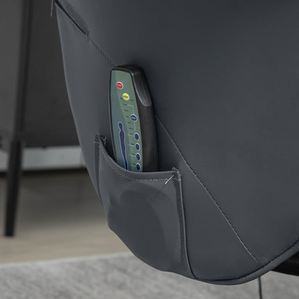 Elektrischer Massagesessel, Kunstleder, Dunkelgrau
