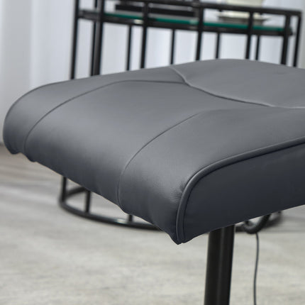 Elektrischer Massagesessel, Kunstleder, Dunkelgrau