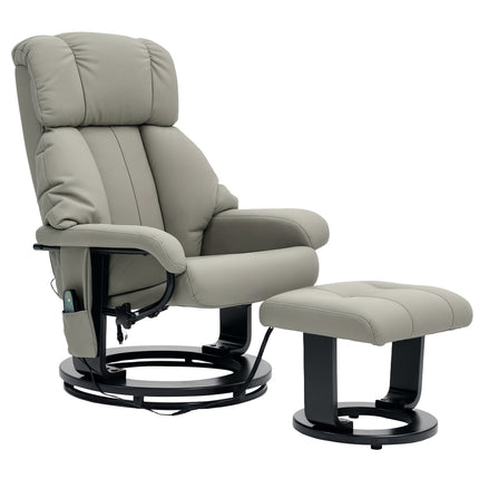 Elektrischer Relaxsessel mit Massage und Fußhocker, grau