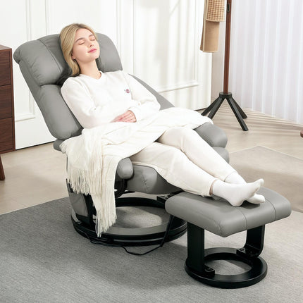 Elektrischer Relaxsessel mit Massage und Fußhocker, grau