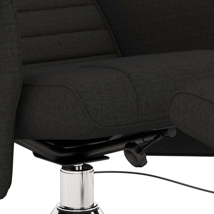 Drehbarer Relax-Massagesessel mit Hocker, schwarzes Leinen