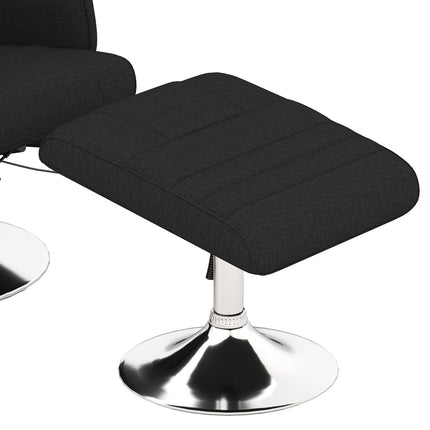 Drehbarer Relax-Massagesessel mit Hocker, schwarzes Leinen