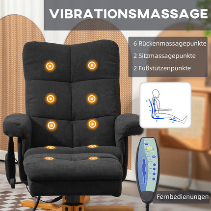 Elektrischer Massagesessel mit Hocker, schwarz