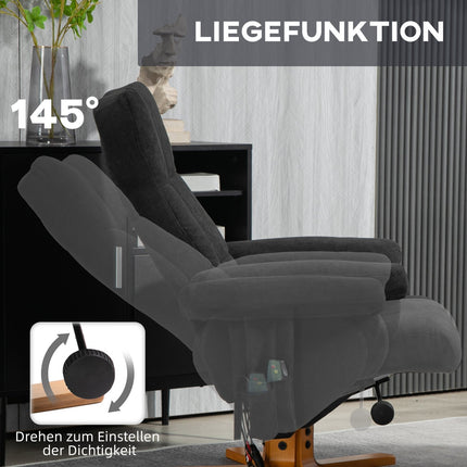 Elektrischer Massagesessel mit Hocker, schwarz
