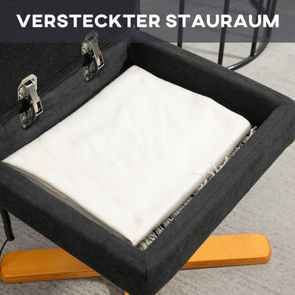 Elektrischer Massagesessel mit Hocker, schwarz