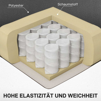Liegesessel mit Massagefunktion, Fernbedienung und Getränkehalter – Schwarz