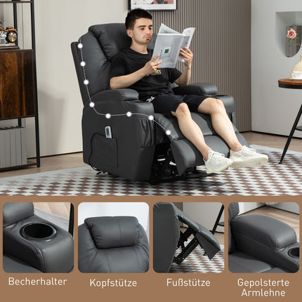 Elektrischer Massagesessel mit Getränkehalter