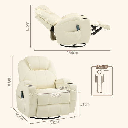Electric reclining massage chair with rocker & remote control