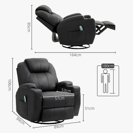 Electric recliner with massage and rocking function