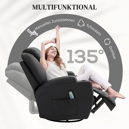 Electric recliner with massage and rocking function