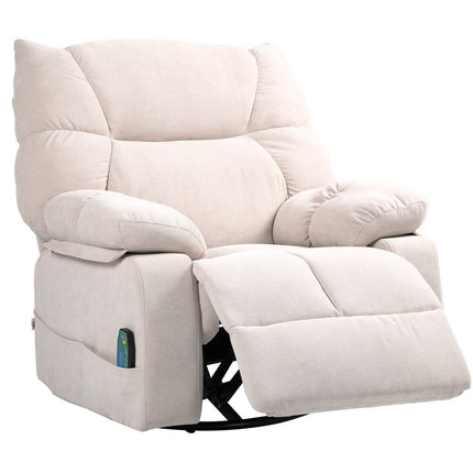 Electric reclining massage chair with heating and turning functions