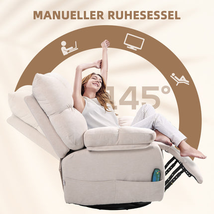 Electric reclining massage chair with heating and turning functions