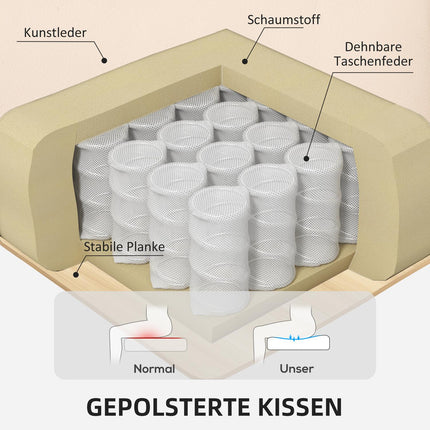Cremefarbener Relaxsessel aus Kunstleder mit Ottoman, 360° drehbar