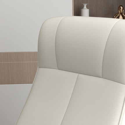 Fauteuil de relaxation avec tabouret Fauteuil TV rotatif avec fonction inclinable, fauteuil TV pouvant supporter jusqu'à 150 kg, fauteuil inclinable pour salon, chambre, chiffon en microfibre, blanc crème