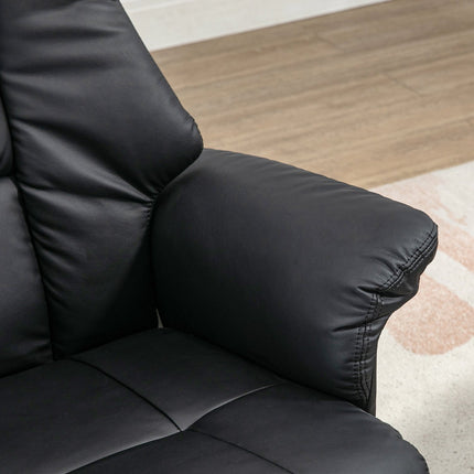 Elektrischer Relaxsessel mit Hocker, 130° Neigung, schwarzes Kunstleder