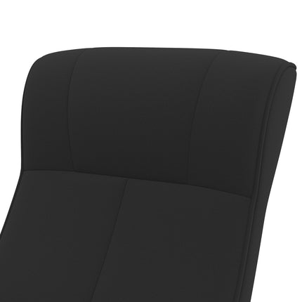 Schwarzer Loungesessel aus Mikrofaser mit Hocker, 150 kg Tragkraft