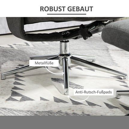 Relax-Sesselgarnitur, Samtoptik, bis 150 kg, dunkelgrau