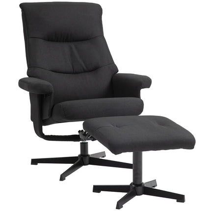 Lounger with footrest, velvet upholstery, black