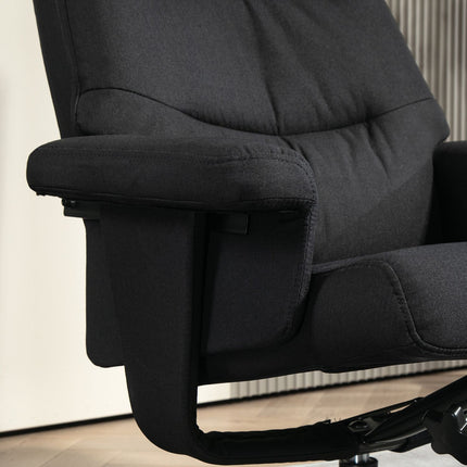 Lounger with footrest, velvet upholstery, black