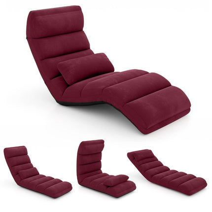 Relaxliege Klappbarer Bodensessel mit verstellbarer Rückenlehne Rot 175 x 55 x 20 cm