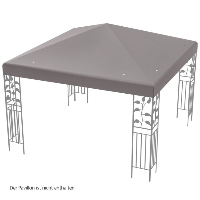 Ersatzdach für Pavillon, 300x300 cm, wasserdicht, Grau