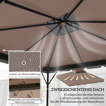 Náhradní střecha pro altán 3x3 m, polyester UPF 30+
