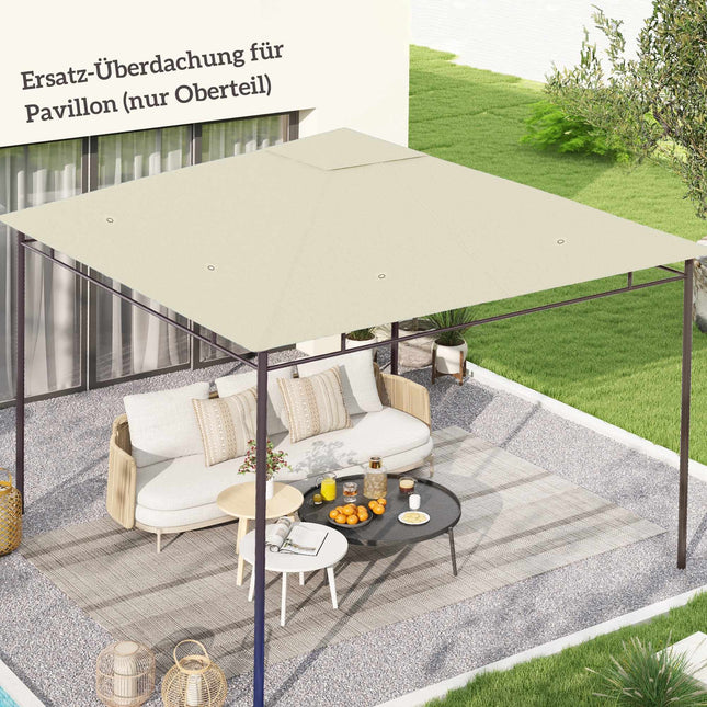 Ersatzdach für 3x3m Pavillon, wasserabweisend, Creme
