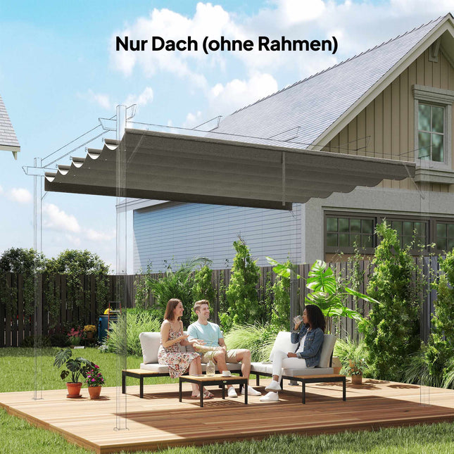 Ersatzdach für 3x3m Pergola, Hellgrau, Polyester