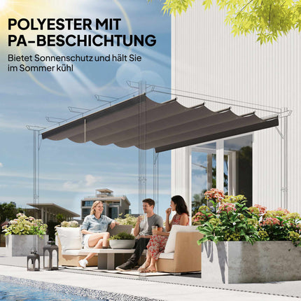 Ersatzdach für 3x3m Pergola, Hellgrau, Polyester