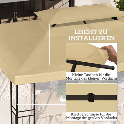 Replacement Canopy for 3x4m Pavilion, Water-Repellent, Beige