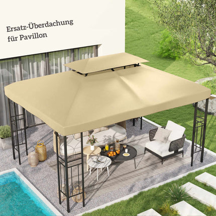 Replacement Canopy for 3x4m Pavilion, Water-Repellent, Beige