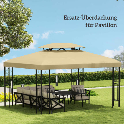 Replacement Canopy for 3x4m Pavilion, Water-Repellent, Beige