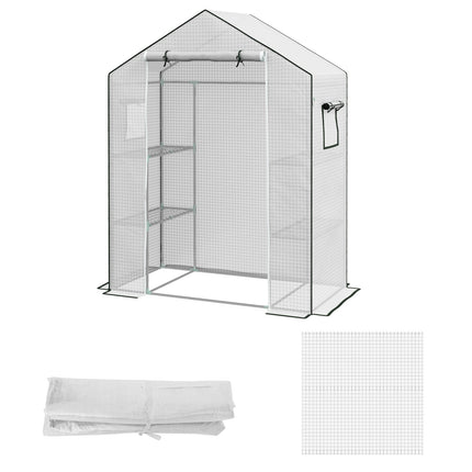 Film de remplacement PE avec protection UV, pour porte enroulable, fenêtre latérale, serre, serre à tomates, 140 x 73 x 190 cm, blanc