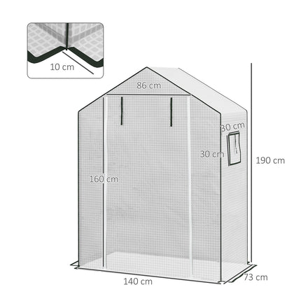 Film de remplacement PE avec protection UV, pour porte enroulable, fenêtre latérale, serre, serre à tomates, 140 x 73 x 190 cm, blanc