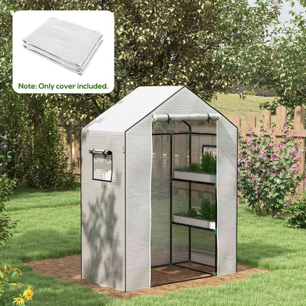 Film de remplacement PE avec protection UV, pour porte enroulable, fenêtre latérale, serre, serre à tomates, 140 x 73 x 190 cm, blanc
